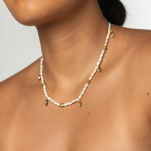 16" Rice Coffee Necklace