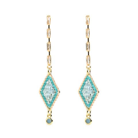 Beaded Earrings - diamond shape (comes in variations of colors)