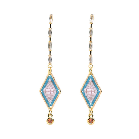 Beaded Earrings - diamond shape (comes in variations of colors)