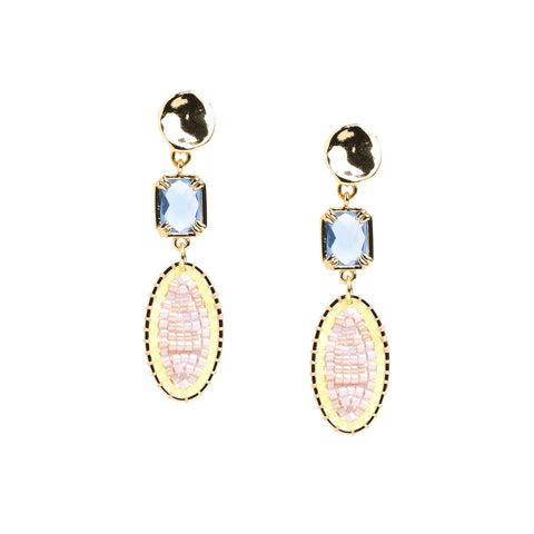 Beaded Earrings - oval shape (comes in variations of colors)
