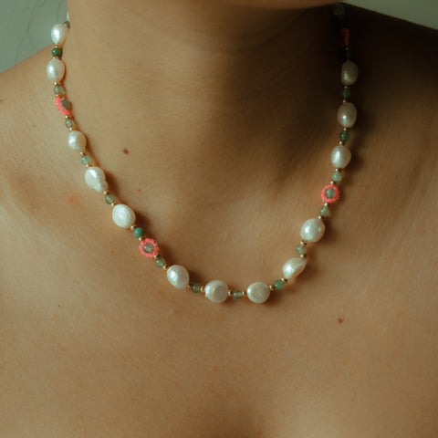 17" Pearl Necklace - Rosablue