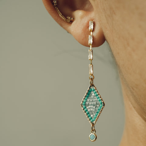 Beaded Earrings - diamond shape (comes in variations of colors)