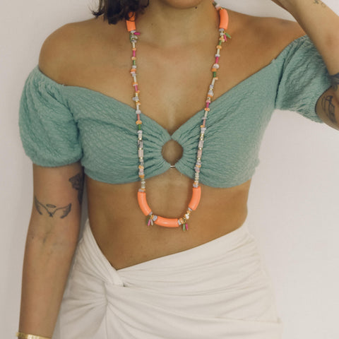 (HAIKINI X ENVET) 28" Macaroni necklace (comes in 3 colors)