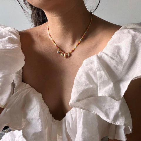 17" Coral Charm Necklace