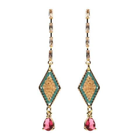 Beaded Earrings - diamond shape (comes in variations of colors)