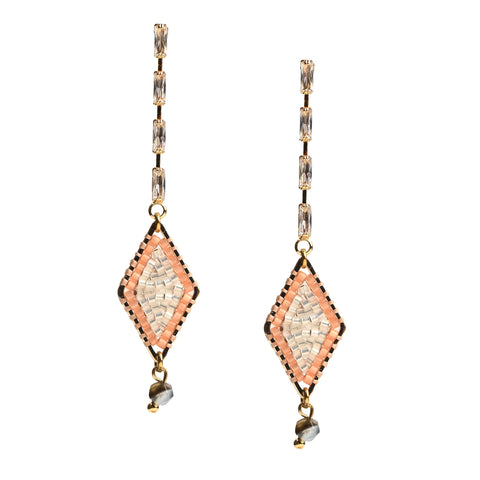 Beaded Earrings - diamond shape (comes in variations of colors)