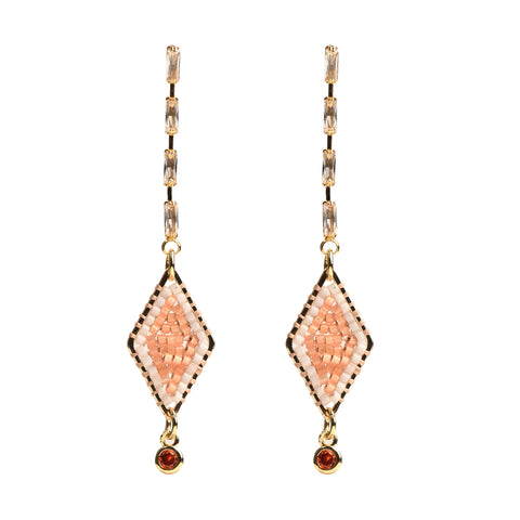 Beaded Earrings - diamond shape (comes in variations of colors)