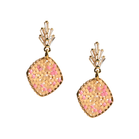 Beaded Earrings (Limited edition) - Rectangle shape (comes in various color)