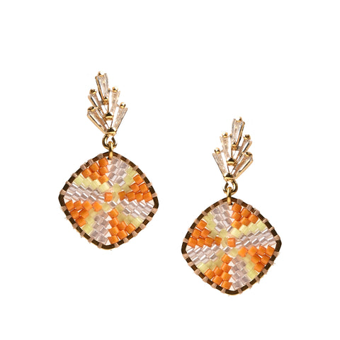 Beaded Earrings (Limited edition) - Rectangle shape (comes in various color)