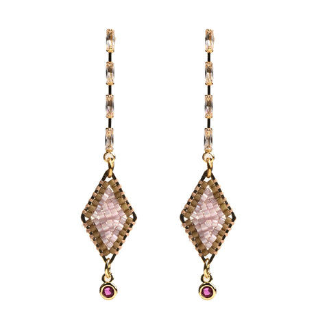 Beaded Earrings - diamond shape (comes in variations of colors)