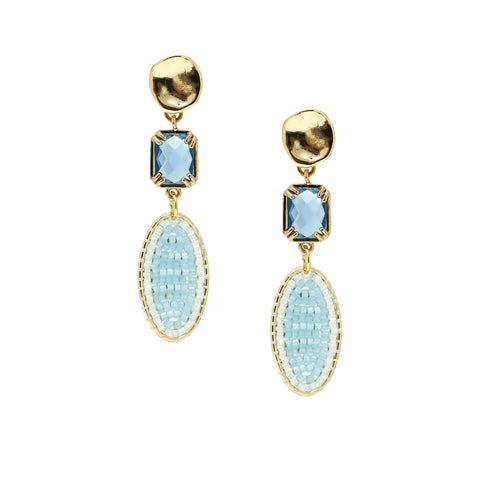 Beaded Earrings - oval shape (comes in variations of colors)
