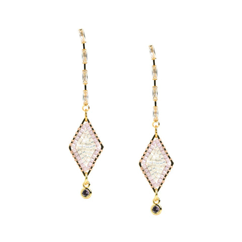 Beaded Earrings - diamond shape (comes in variations of colors)