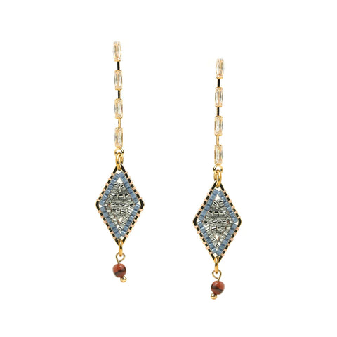 Beaded Earrings - diamond shape (comes in variations of colors)