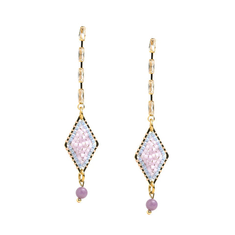 Beaded Earrings - diamond shape (comes in variations of colors)