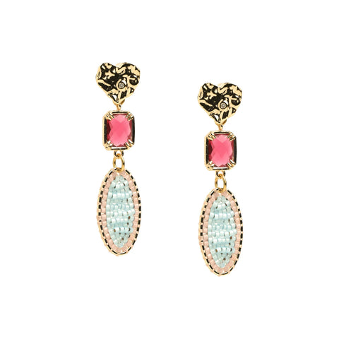 Beaded Earrings - oval shape (comes in variations of colors)