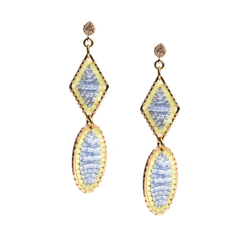 Beaded Earrings - oval diamond (comes in variations of colors)