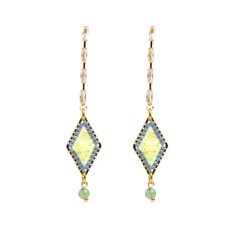 Beaded Earrings - diamond shape (comes in variations of colors)