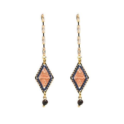 Beaded Earrings - diamond shape (comes in variations of colors)
