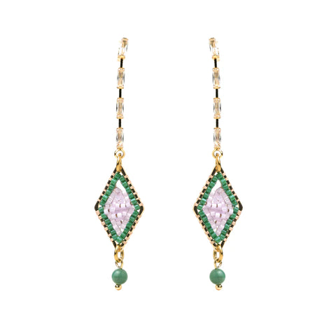 Beaded Earrings - diamond shape (comes in variations of colors)