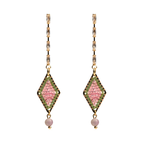 Beaded Earrings - diamond shape (comes in variations of colors)