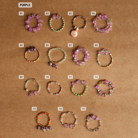 Birkenstock x Envet: Ring Charms (Purple & Brown)