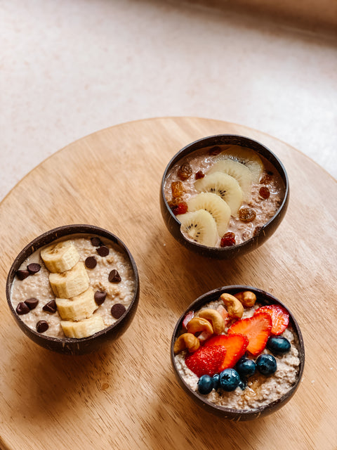 3 Overnight Oats recipes with our Eco-wrap coconut bowl.