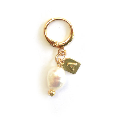 Pearl Alphabet Stamp Earrings (only inventory)